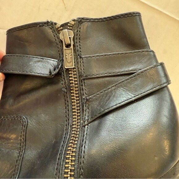 Frye Women’s Ankle Boot Patty Riding Bootie Black Leather Block Heel Size 7 - Picture 14 of 14